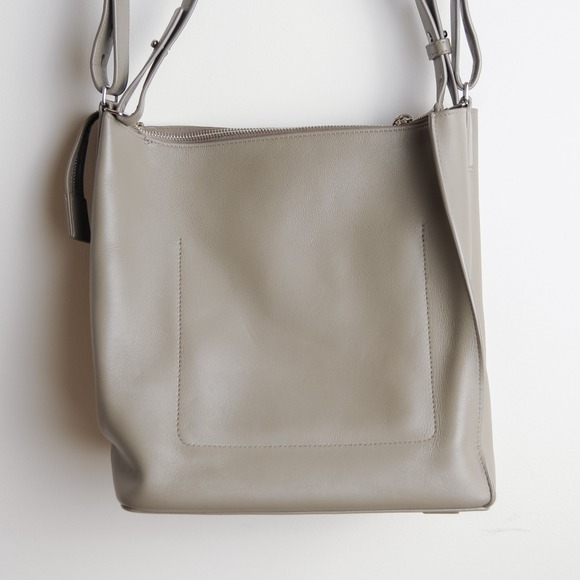 ALL SAINTS Kita Lea Crossbody Taupe Leather Bag Purse Shoulder Strap Smooth - Picture 5 of 12